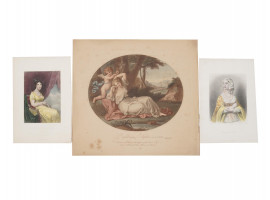 THREE ANTIQUE HAND COLORED ENGRAVINGS
